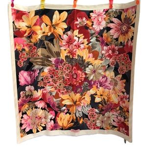 Vintage Salvatore Ferragamo Floral Silk Scarf